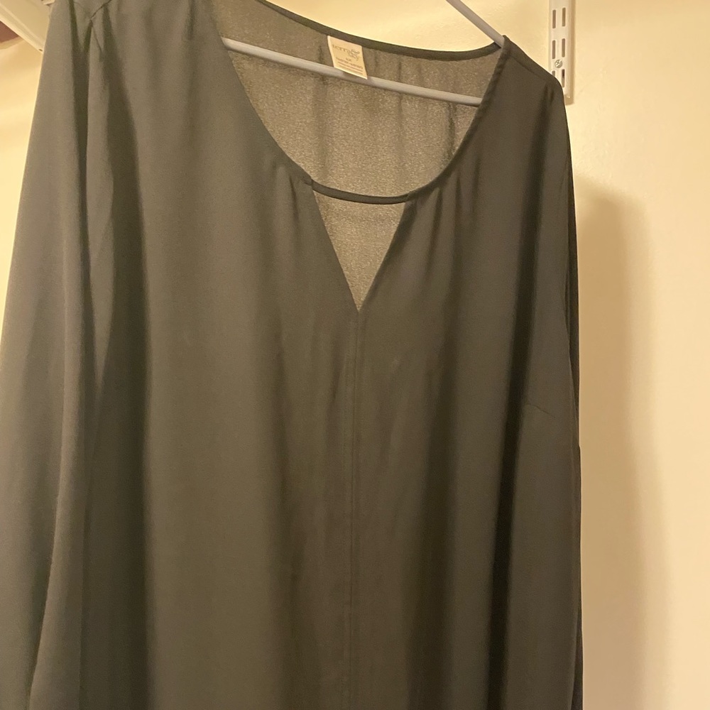 Sheer long sleeve top size 1x 16-18